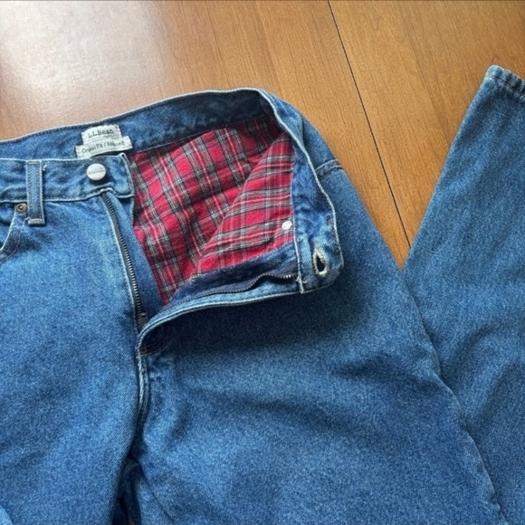 L.L. Bean flannel lined jeans Women's Size 4 - Picture 3 of 8